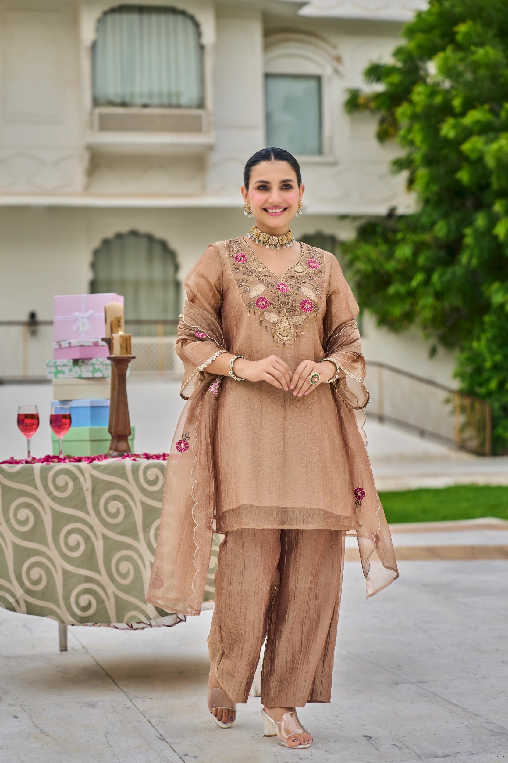 Champagne Mocha Suit Set