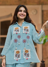 Powder Blue Floral Co-ord
