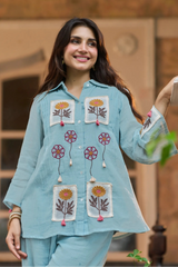 Powder Blue Floral Co-ord
