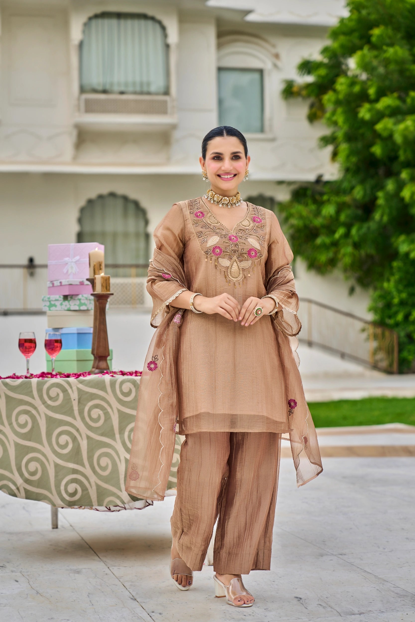 Champagne Mocha Suit Set