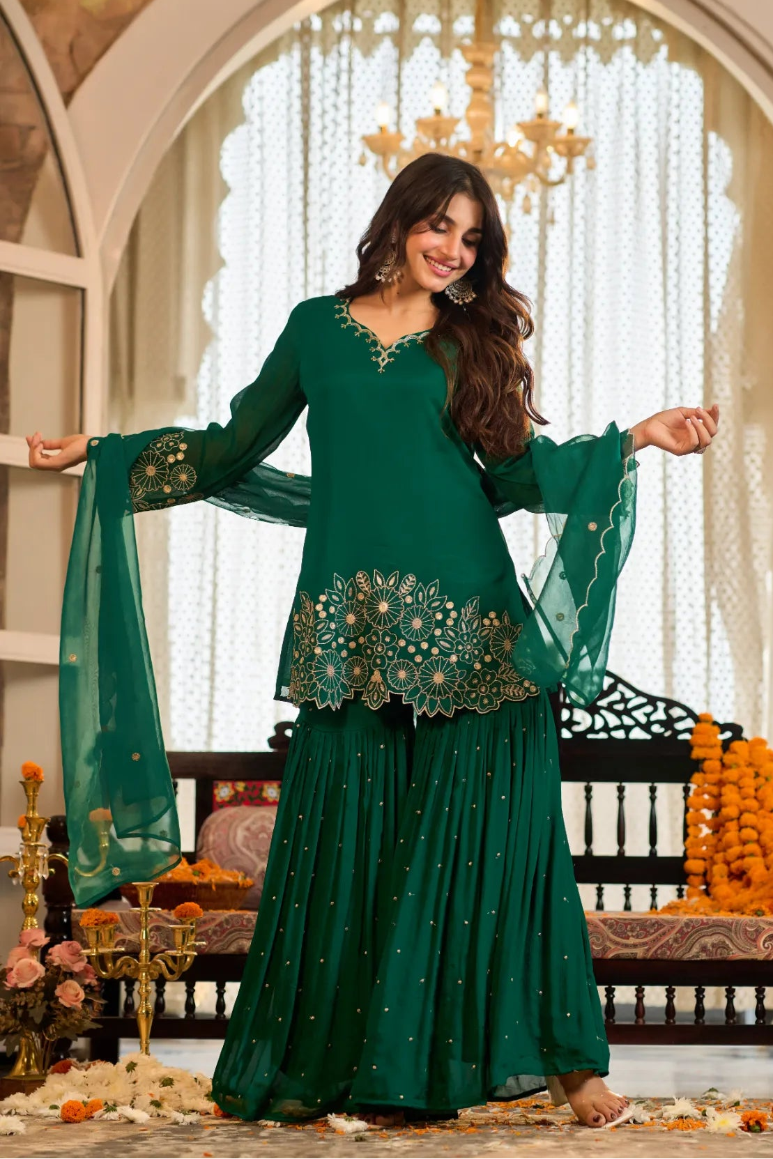 Emerald Zari Kurta Set