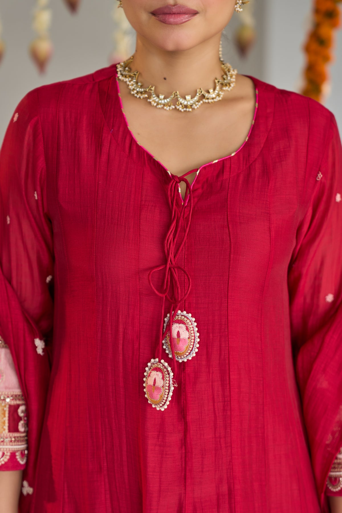Red Grace Kurta Set