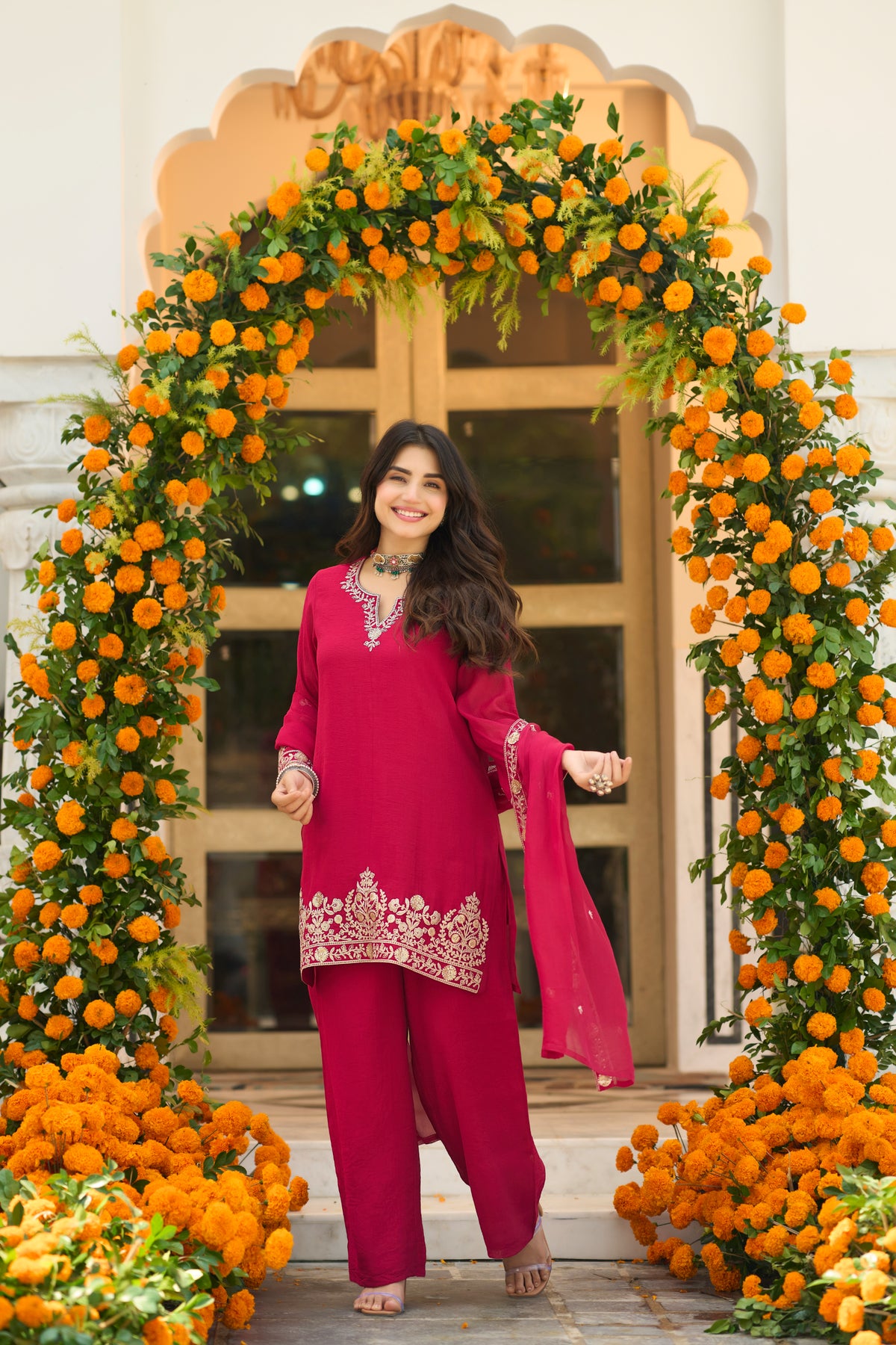 Rosy Elegance Suit Set
