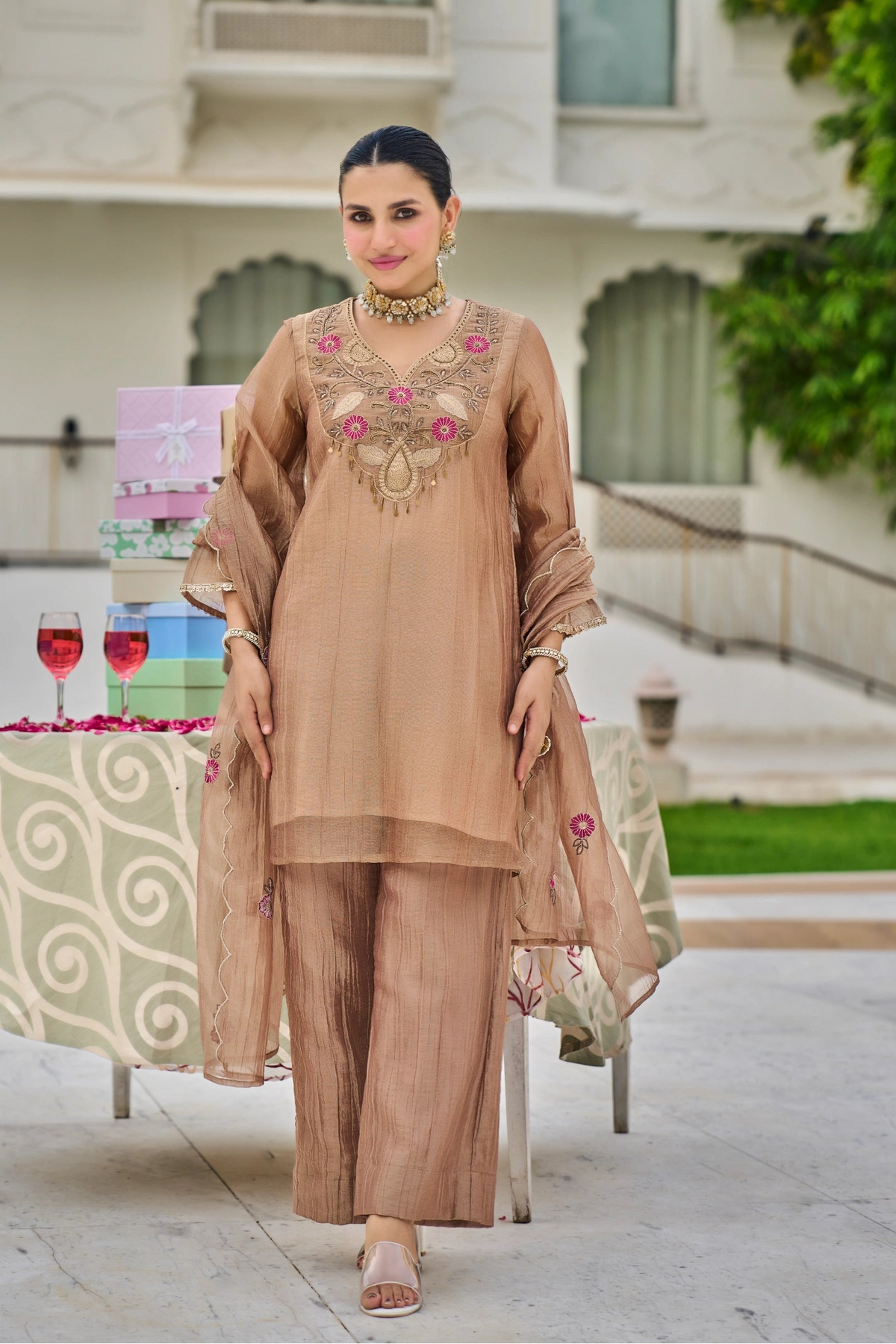 Champagne Mocha Suit Set