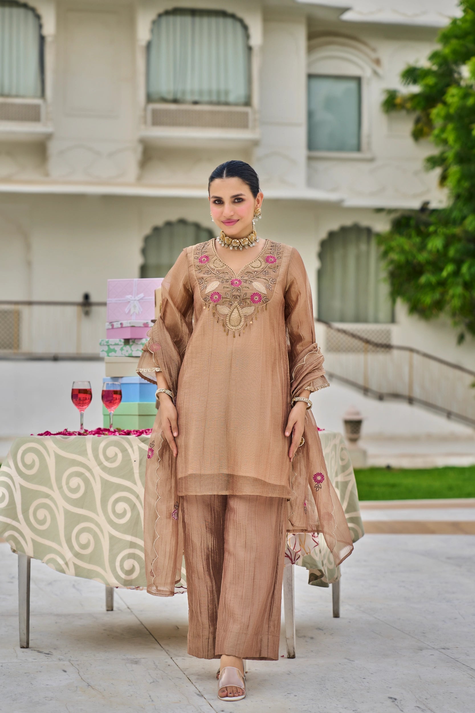 Champagne Mocha Suit Set
