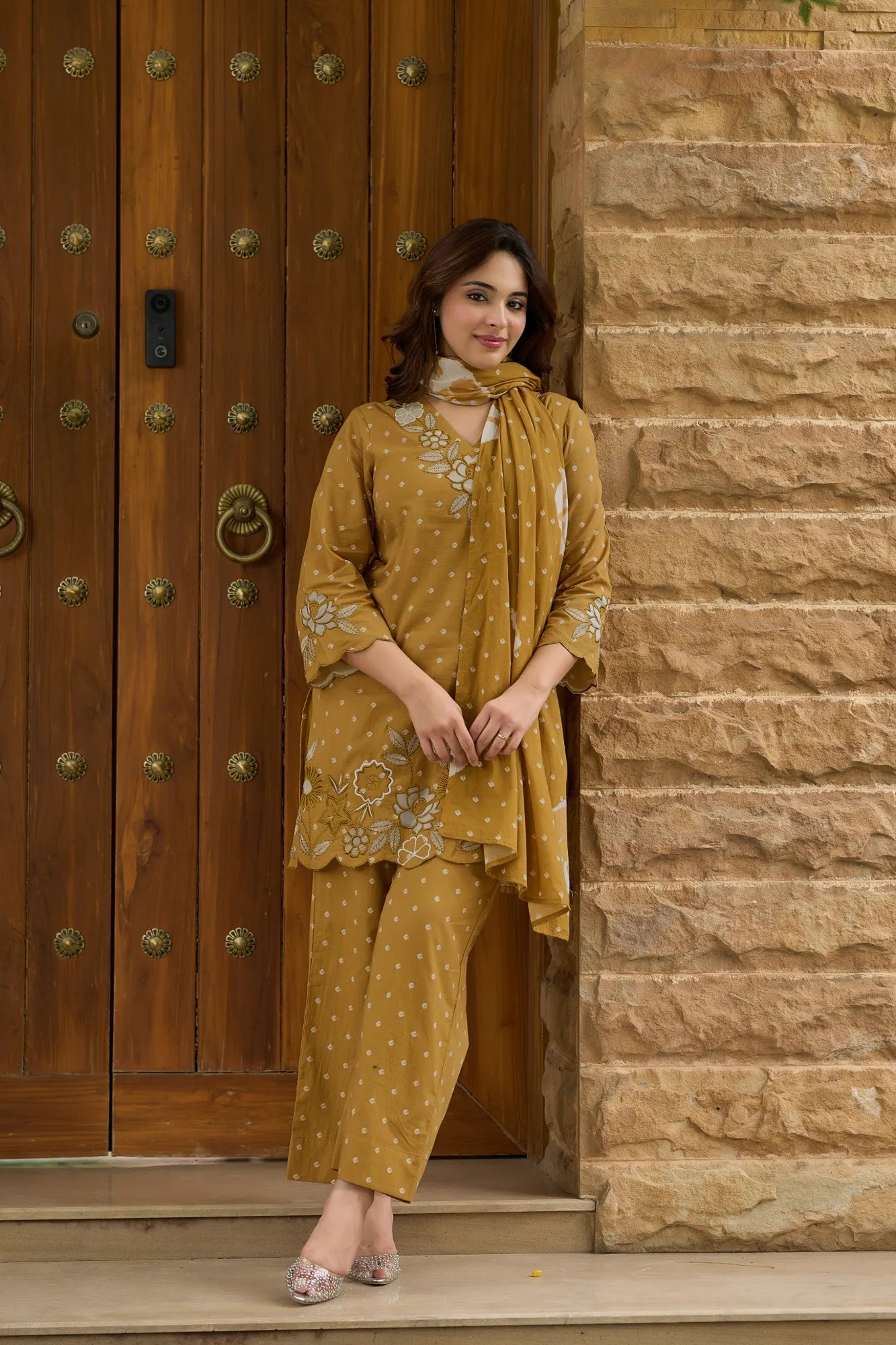 Mustard Cotton Suit Set