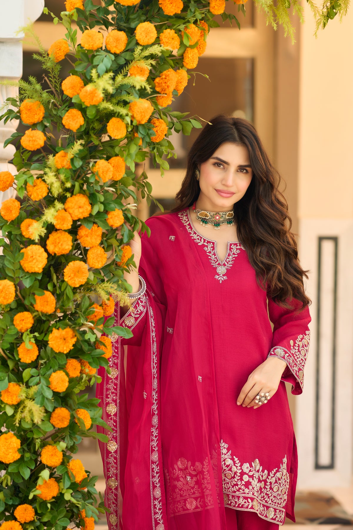 Rosy Elegance Suit Set