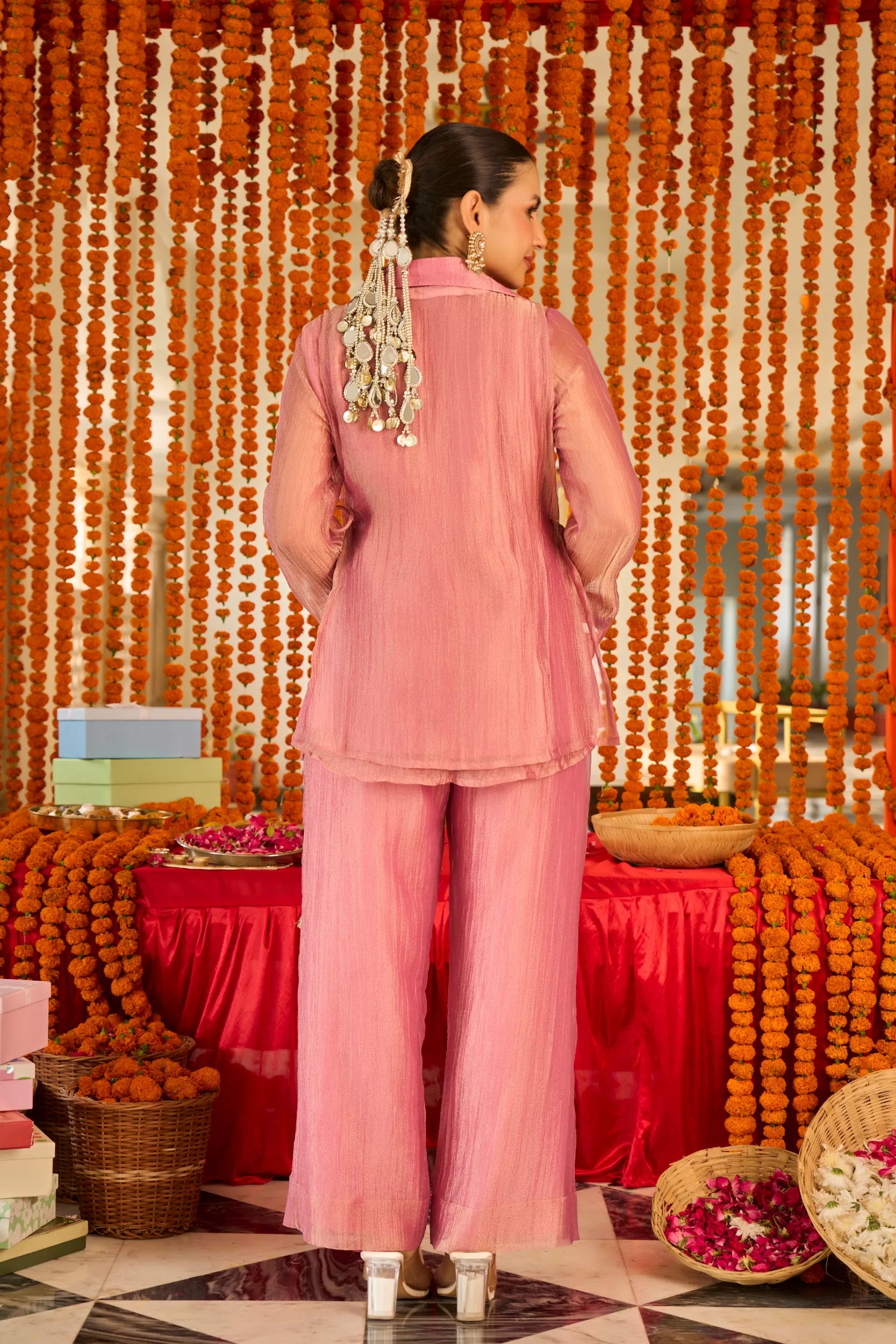 Rose Blush Shimmer Co-ord Set