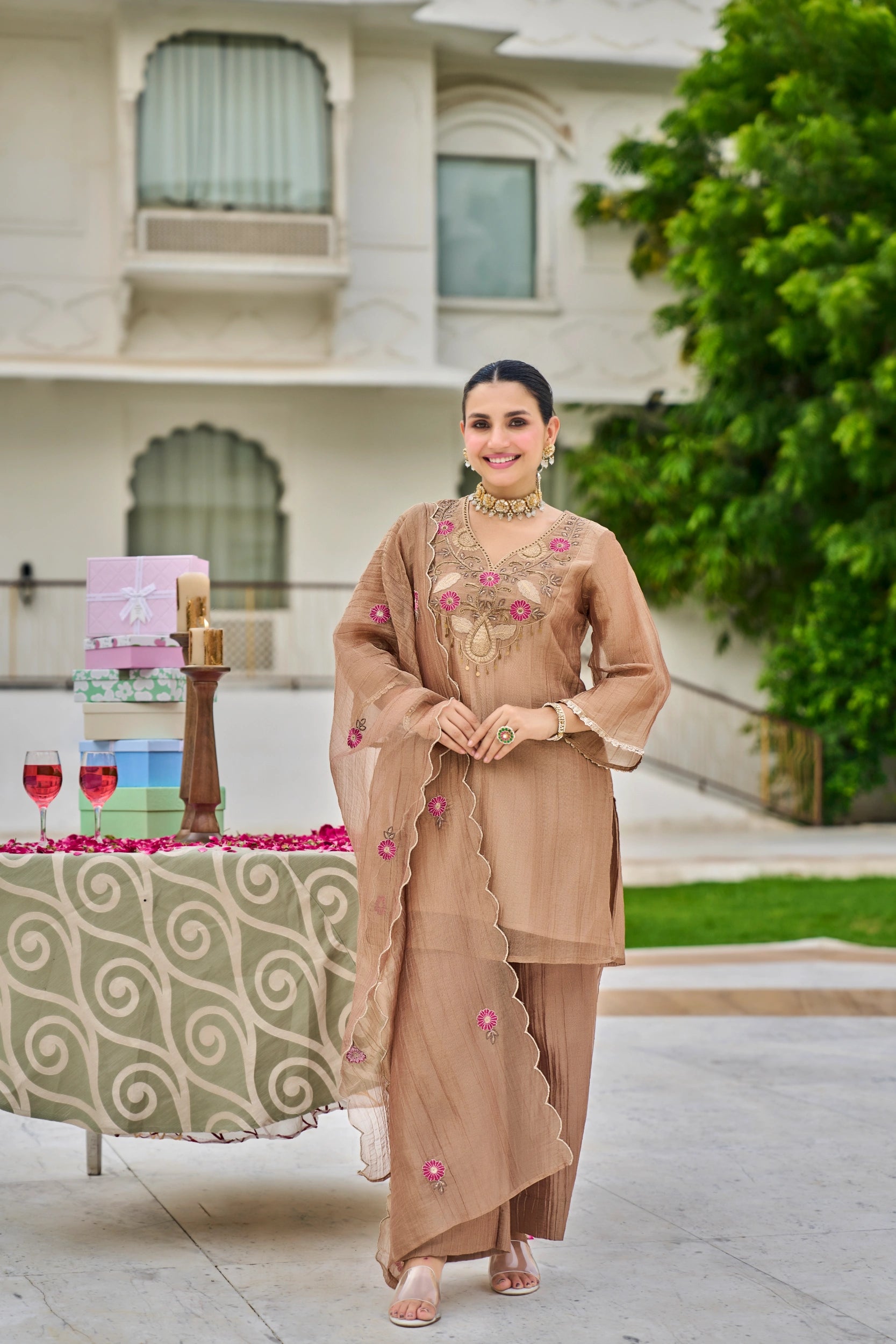 Champagne Mocha Suit Set