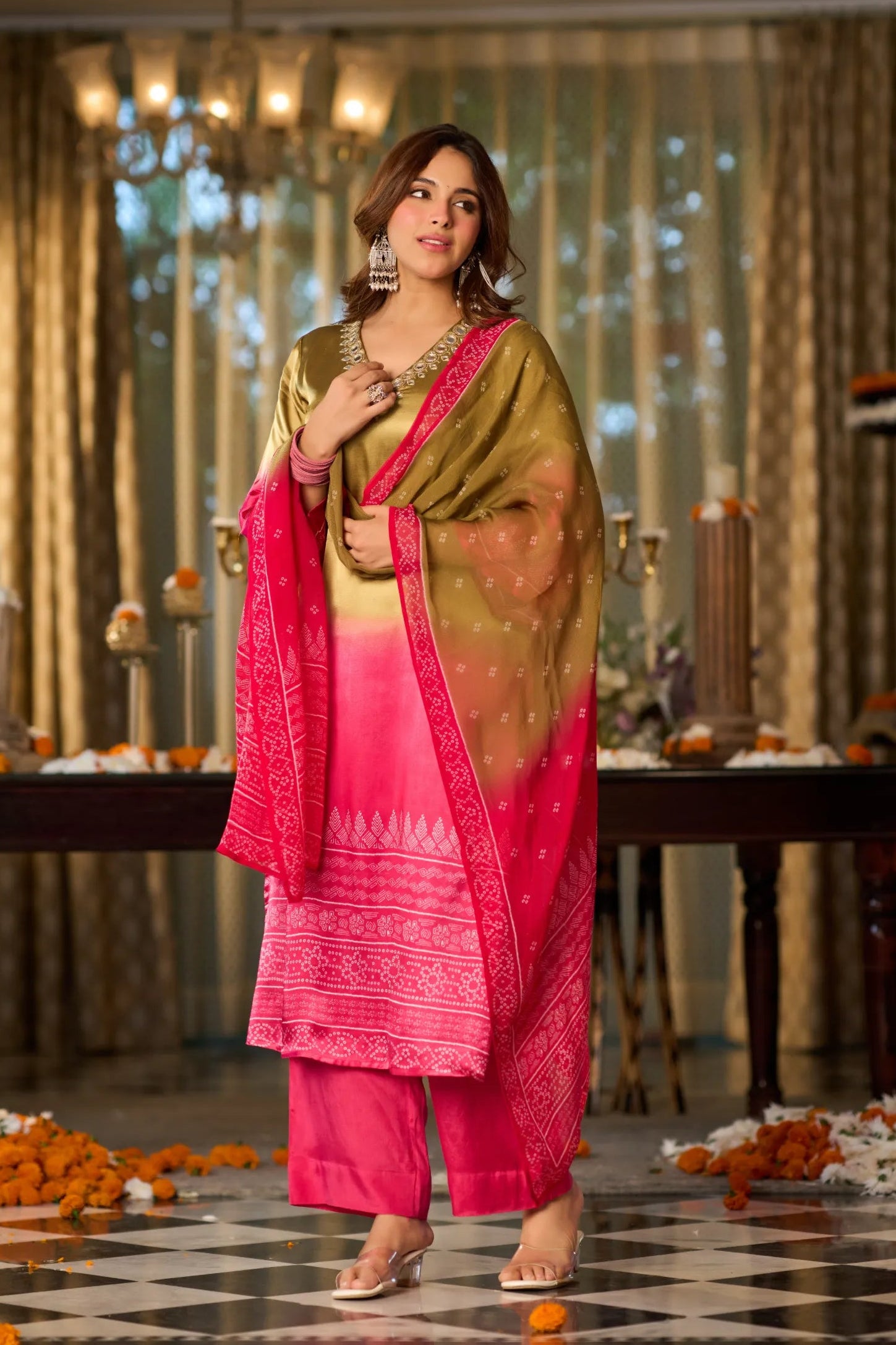 Golden Fuchsia Kurta Set