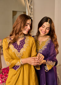 Golden Mustard Embroidered Suit Set