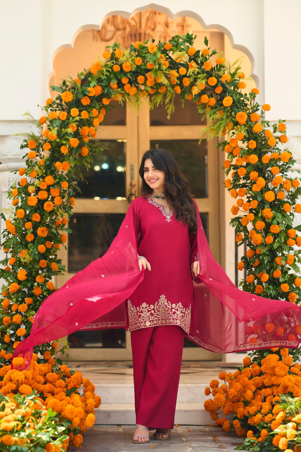 Rosy Elegance Suit Set