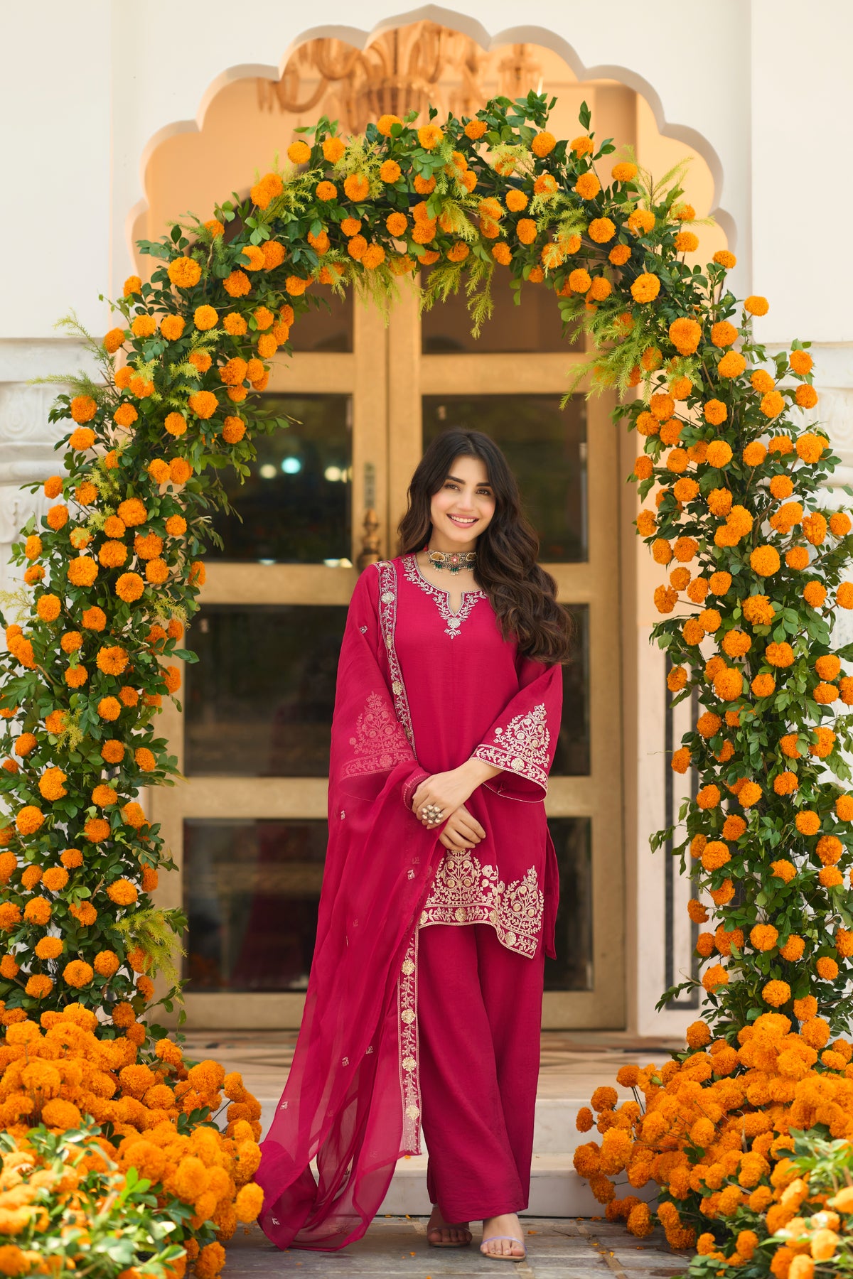 Rosy Elegance Suit Set
