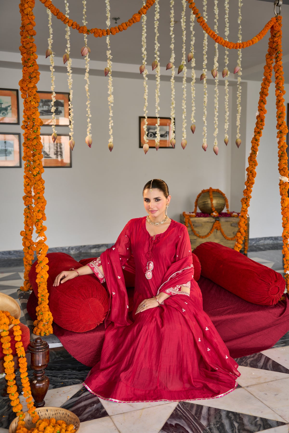 Red Grace Kurta Set