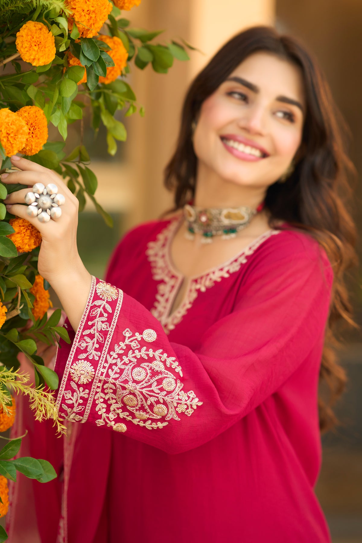 Rosy Elegance Suit Set