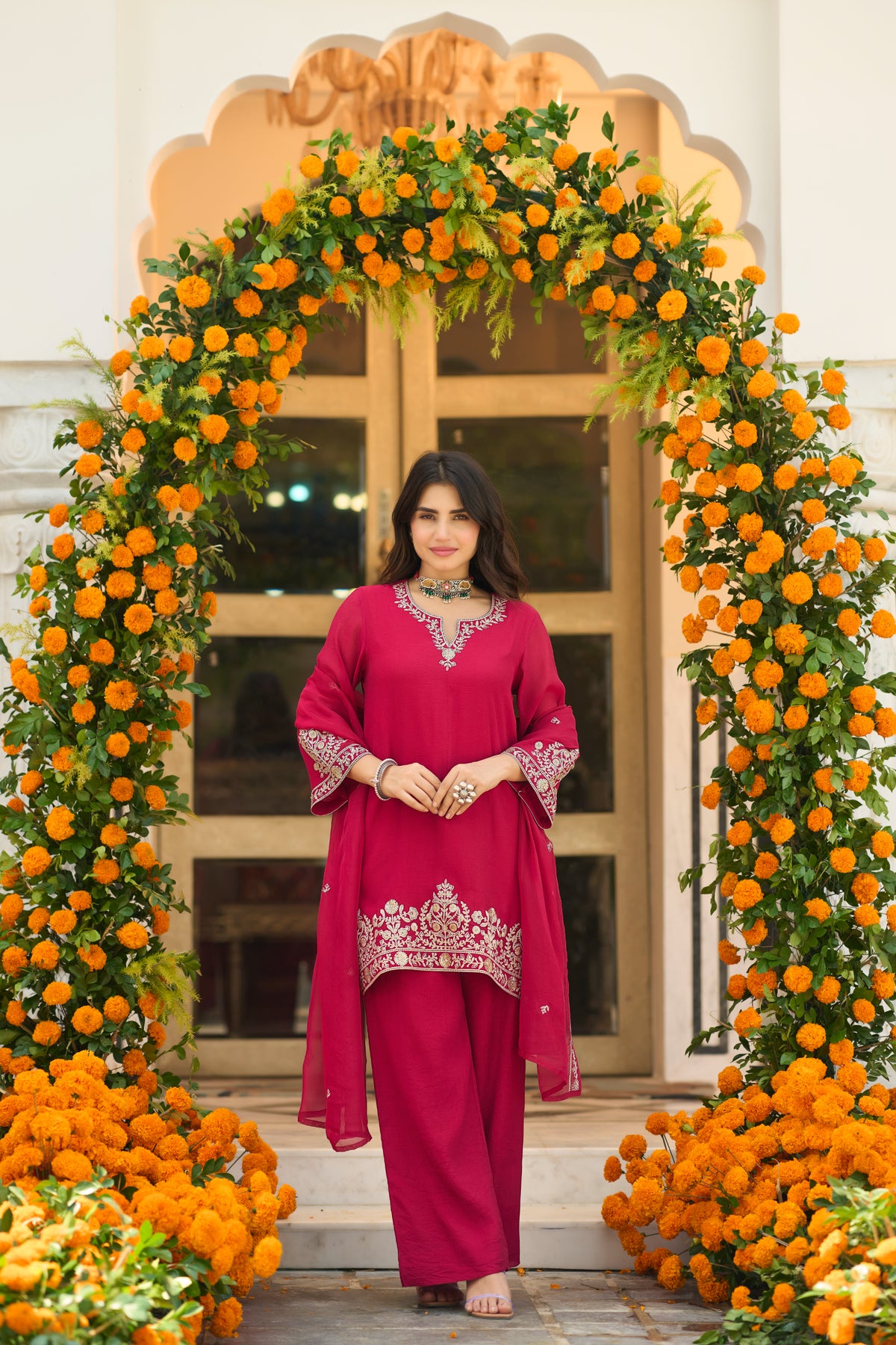 Rosy Elegance Suit Set