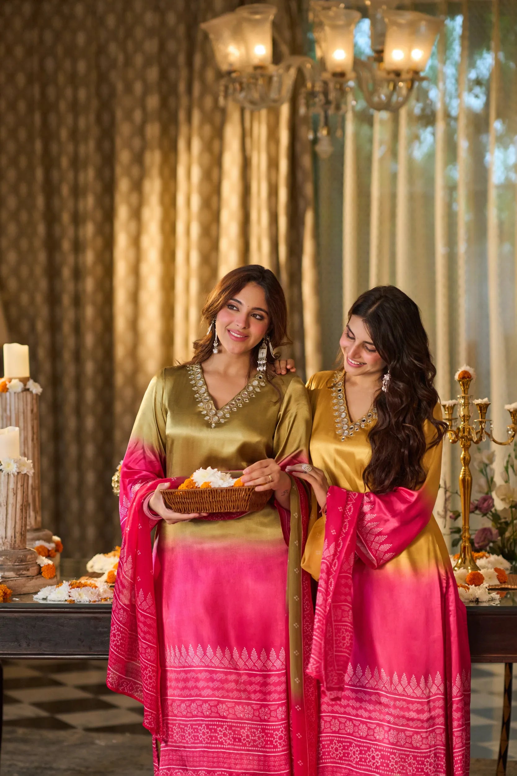 Gulabi Noor Ombre Suit Set