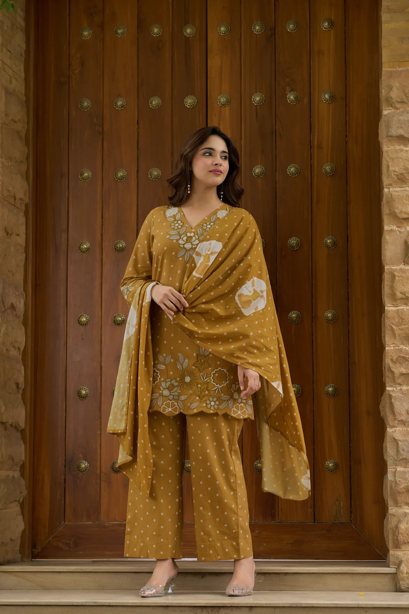 Mustard Cotton Suit Set