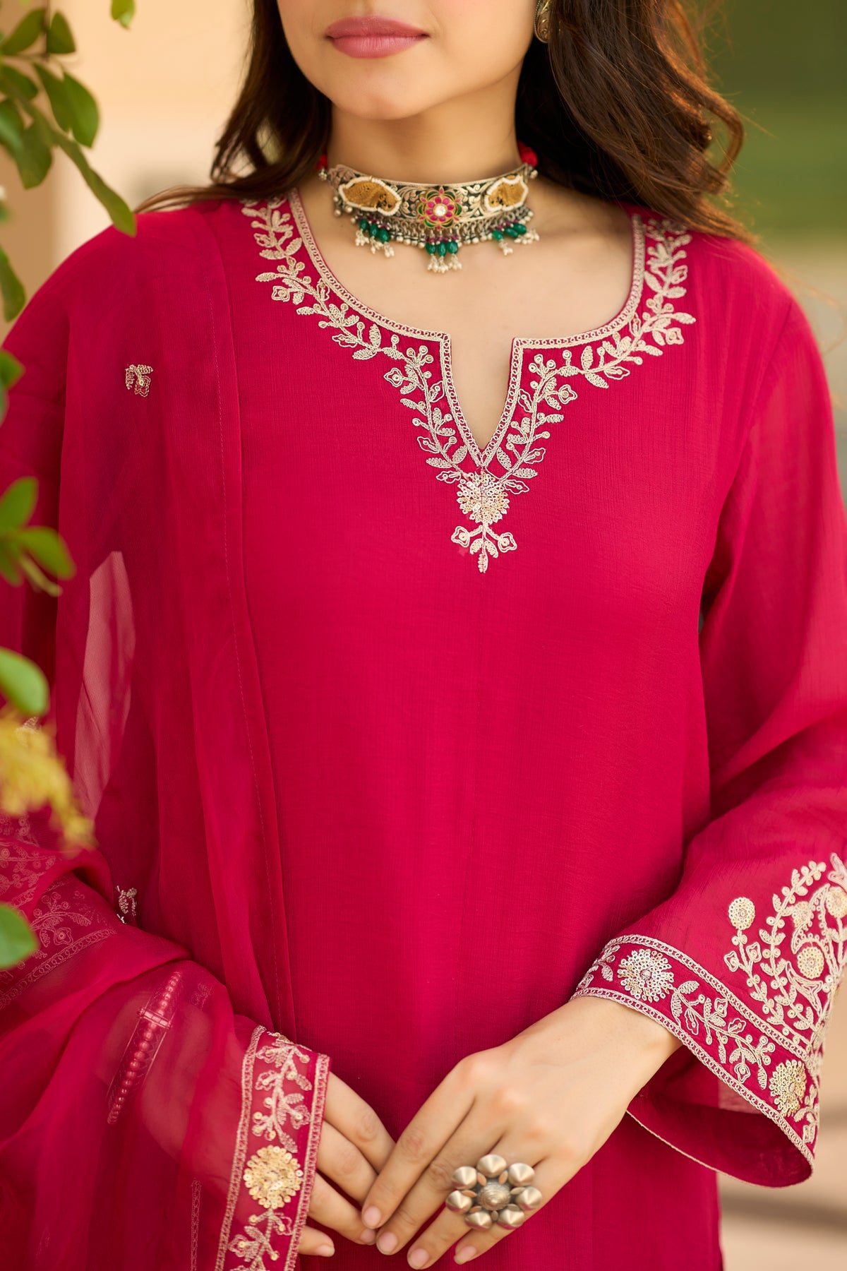 Rosy Elegance Suit Set