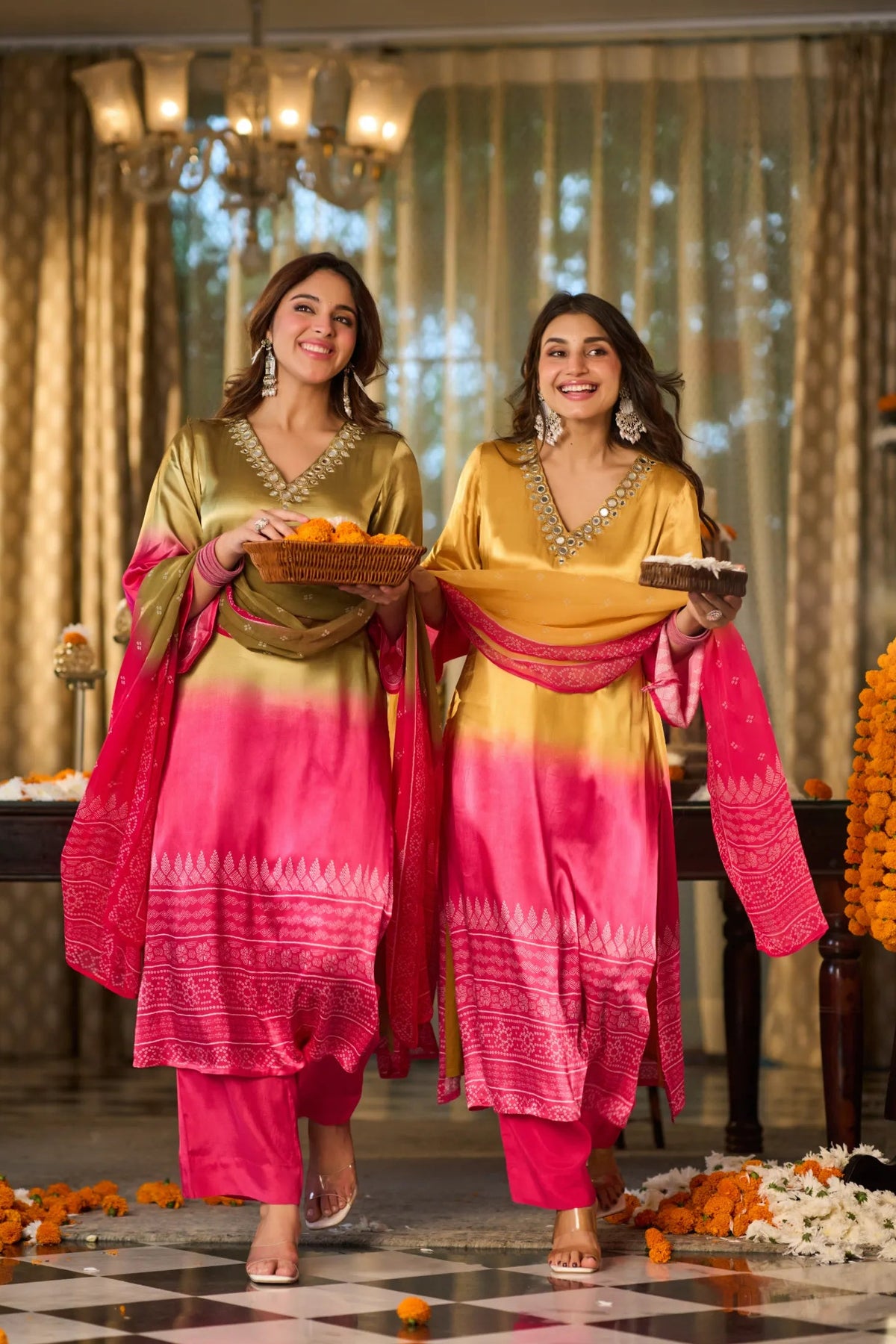 Golden Fuchsia Kurta Set