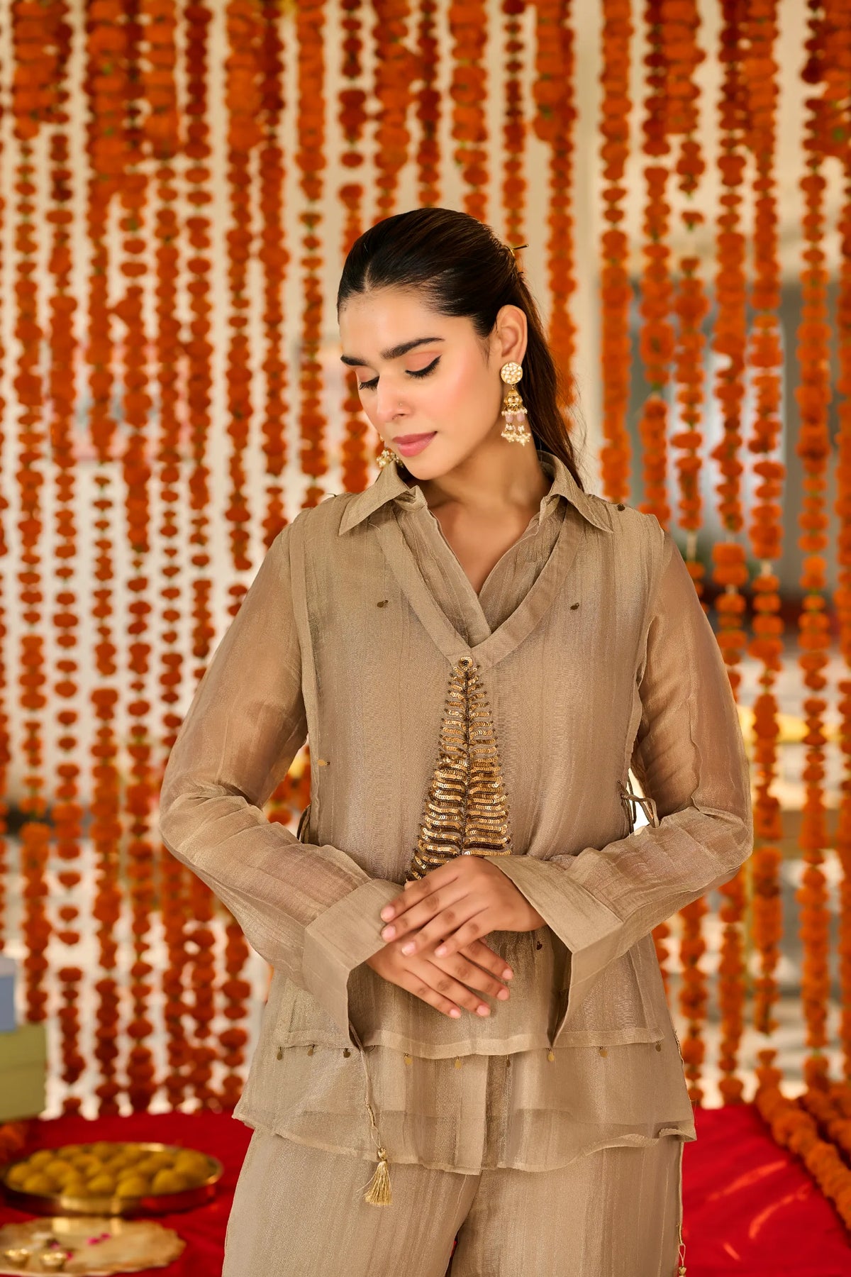 Golden Sand Shimmer Co-ord Set