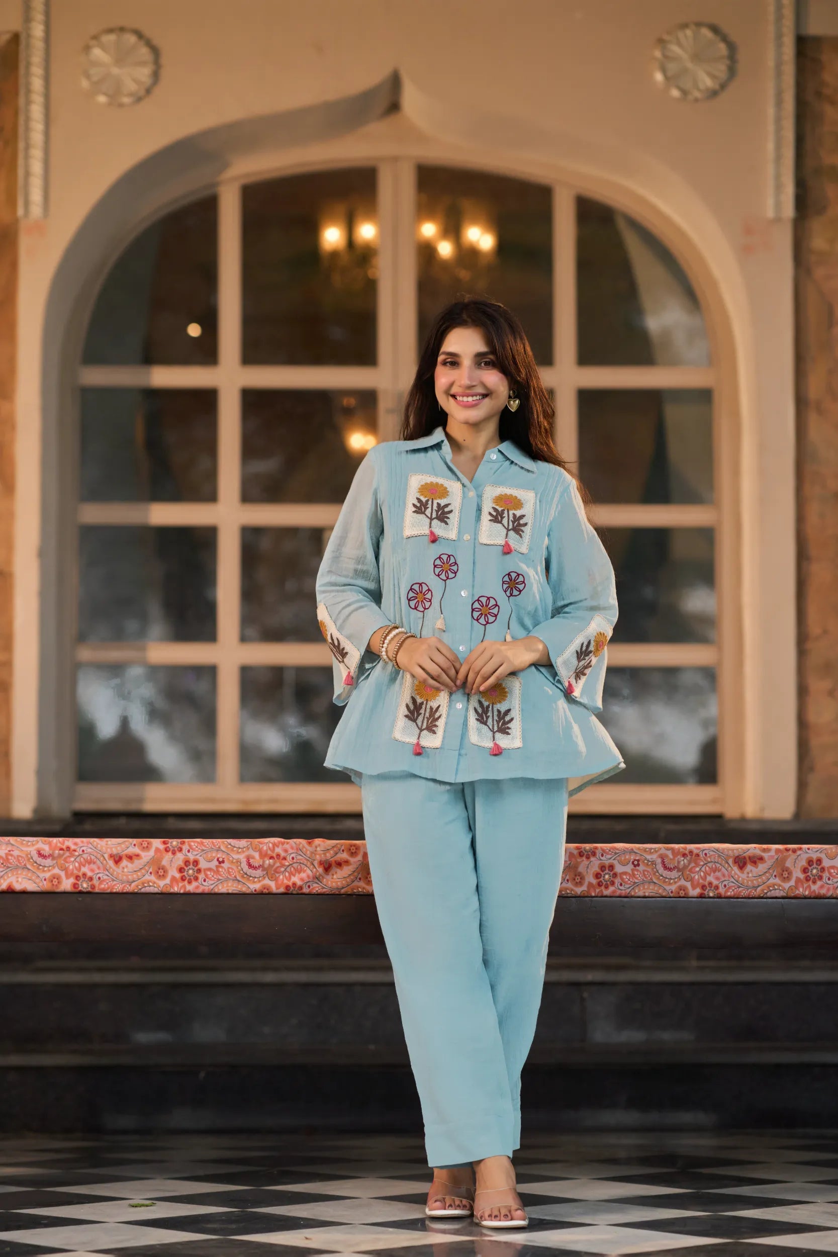 Powder Blue Floral Co-ord