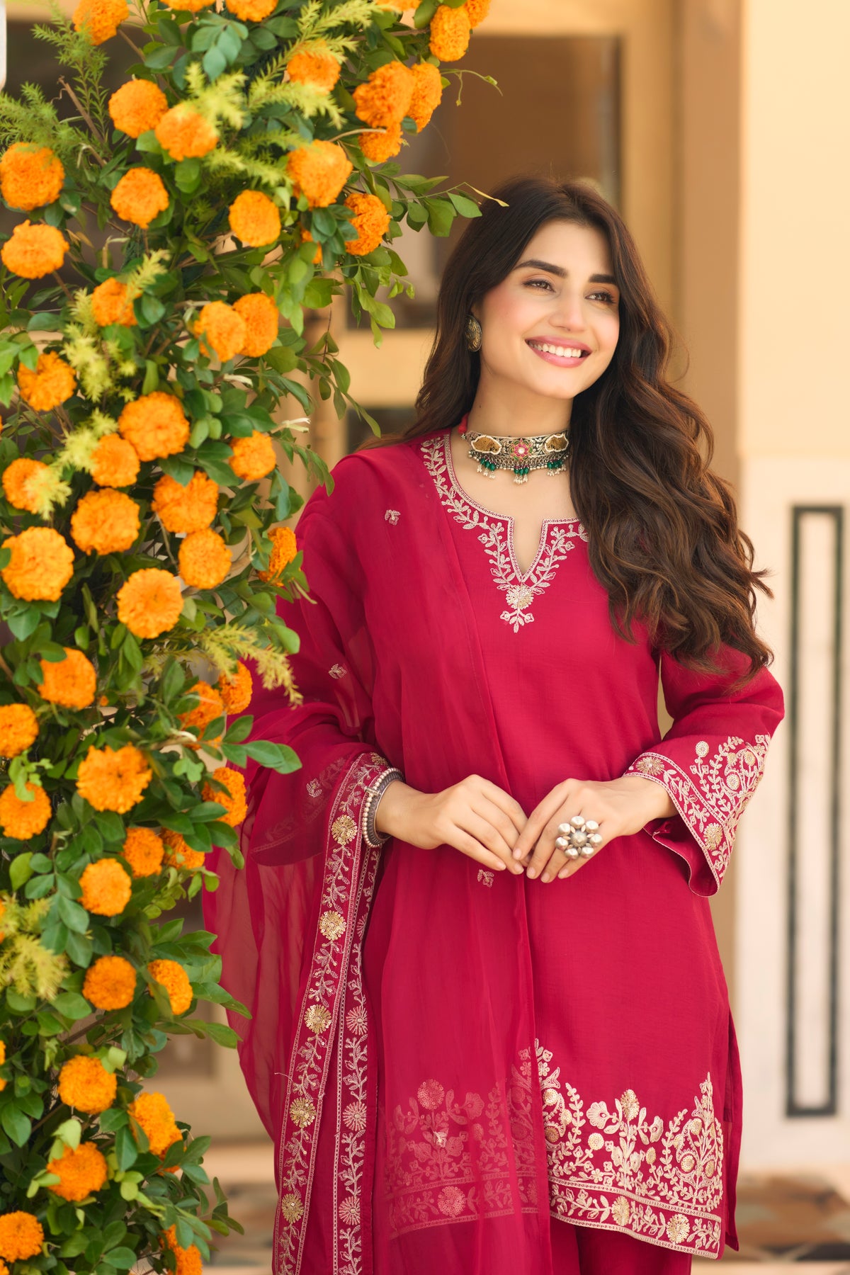 Rosy Elegance Suit Set