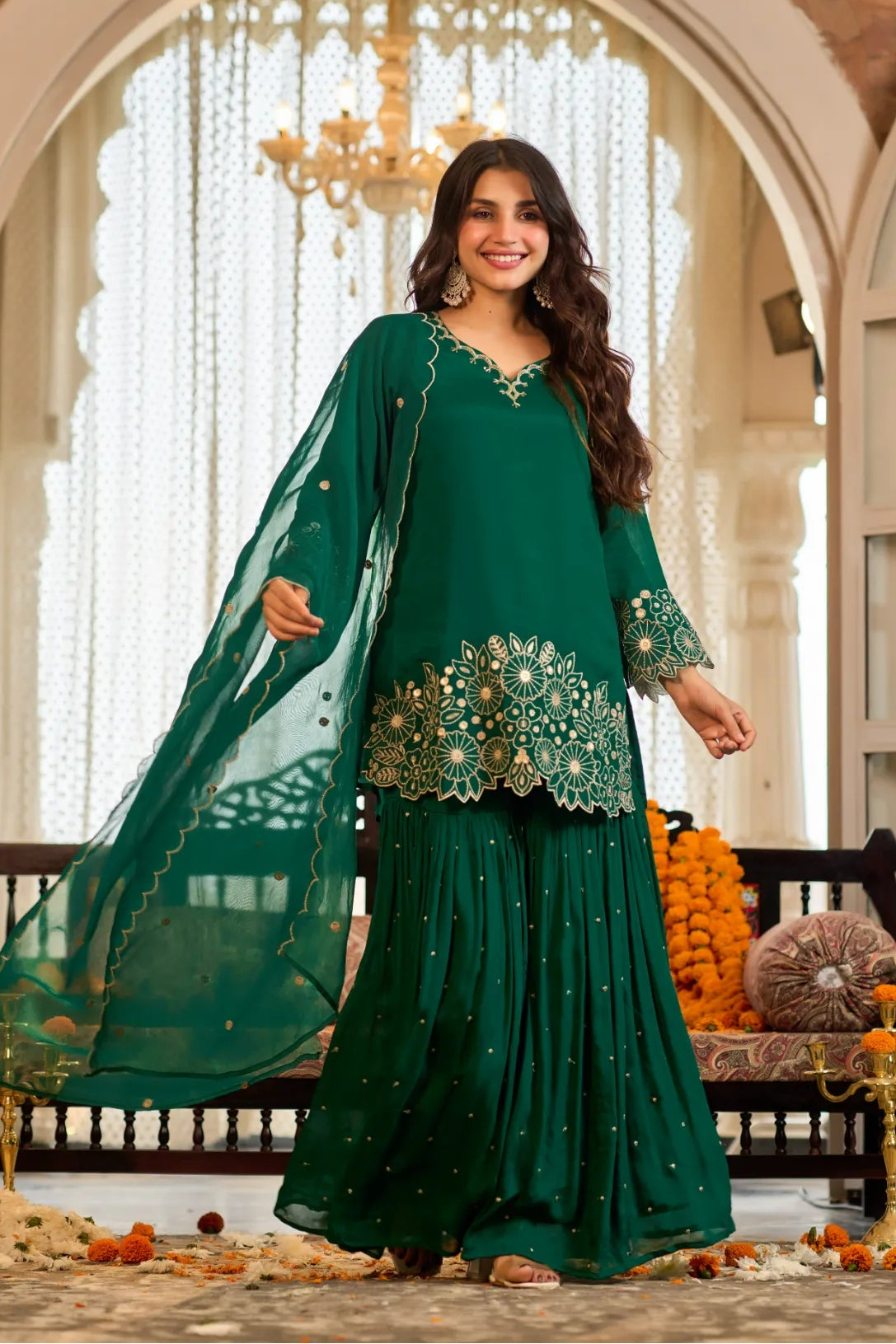 Emerald Zari Kurta Set