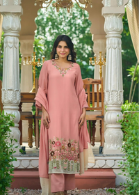 Pink Embroidered Suit Set