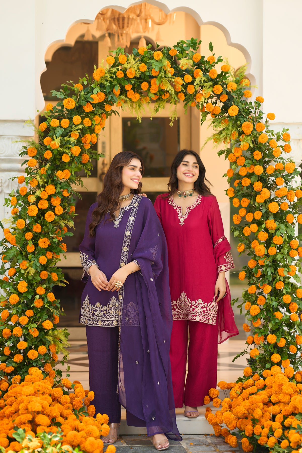 Royal Amethyst Embroidered Suit Set