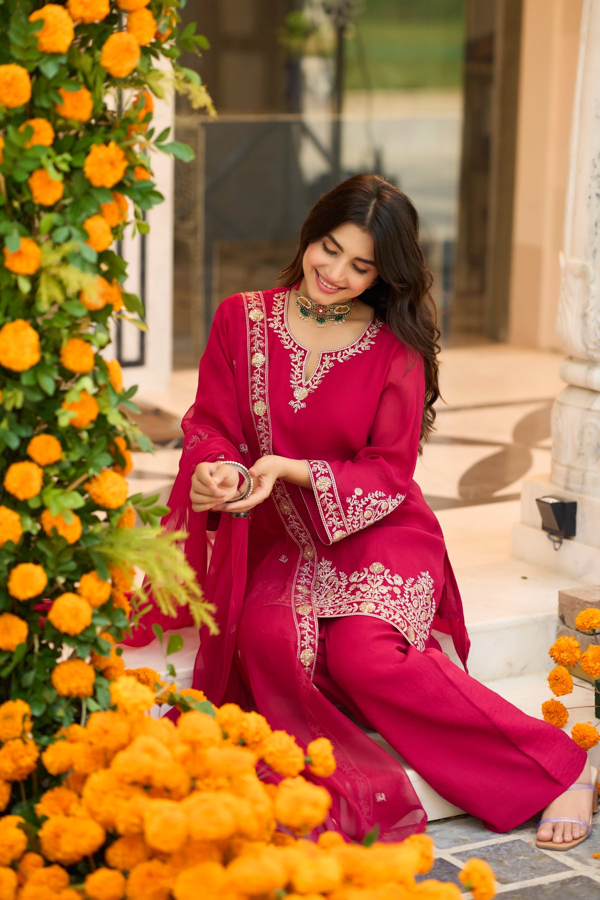 Rosy Elegance Suit Set