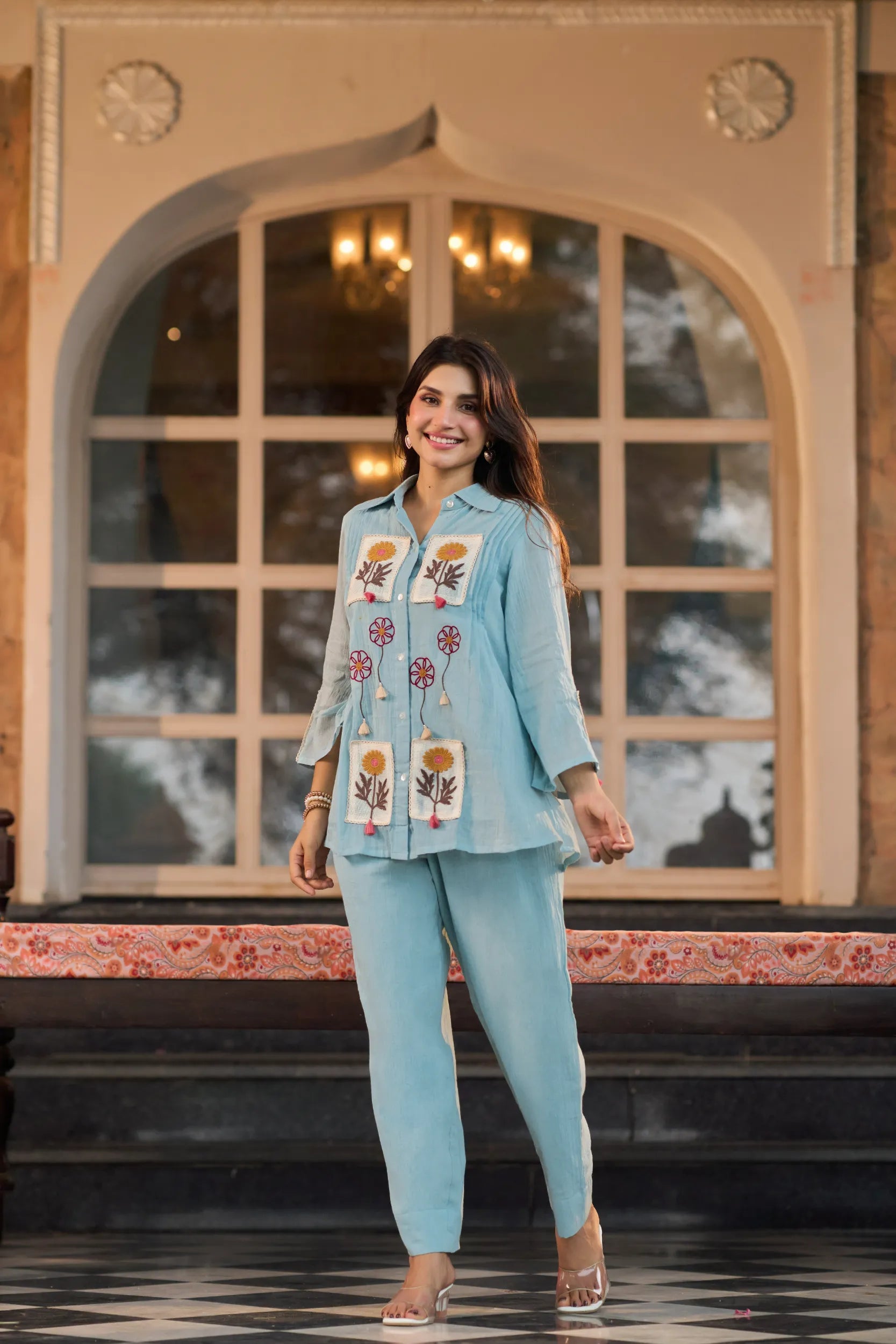 Powder Blue Floral Co-ord