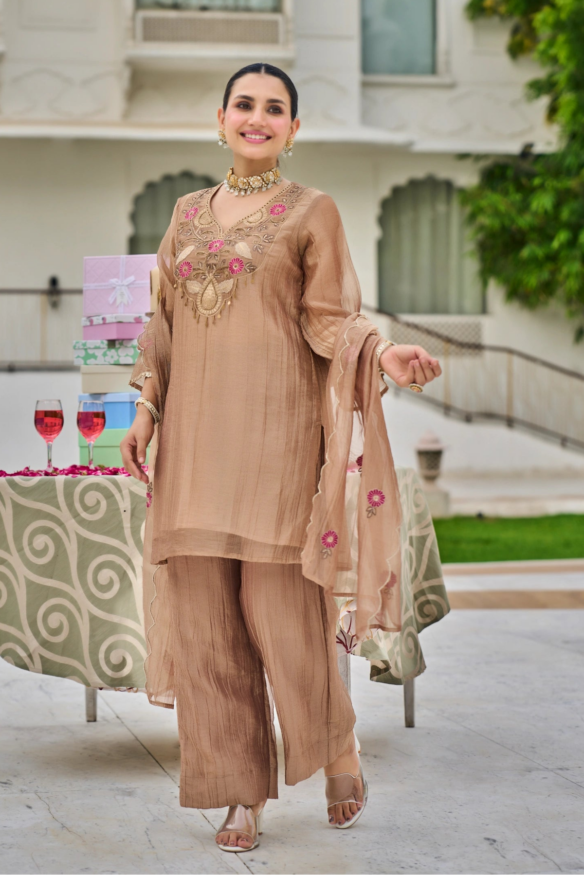 Champagne Mocha Suit Set
