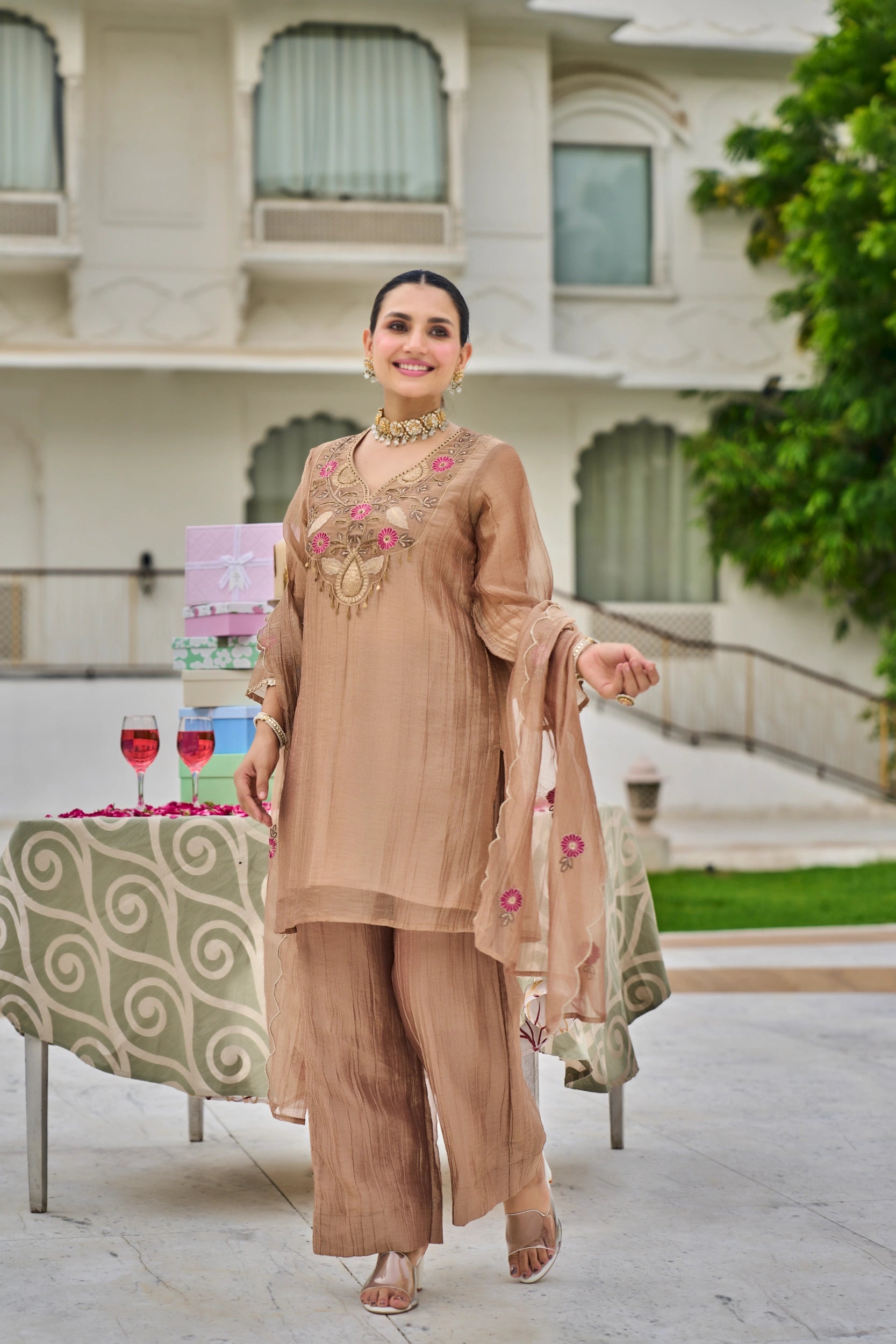 Champagne Mocha Suit Set