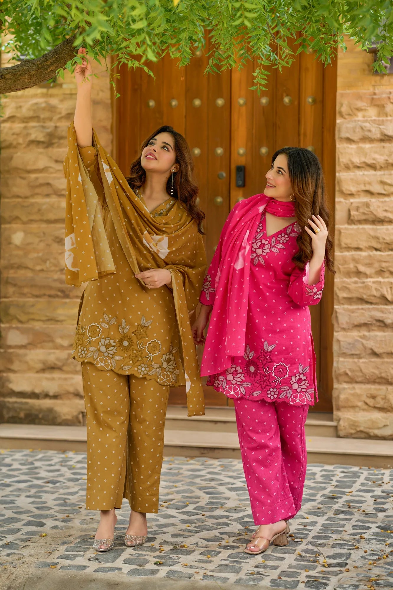 Pink Patchwork Suit Set