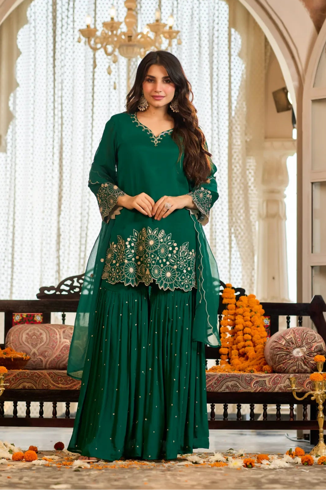 Emerald Zari Kurta Set
