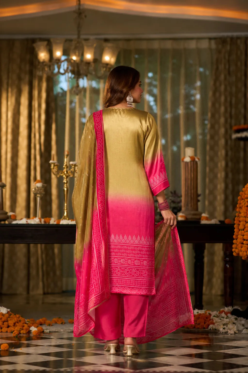 Golden Fuchsia Suit Set