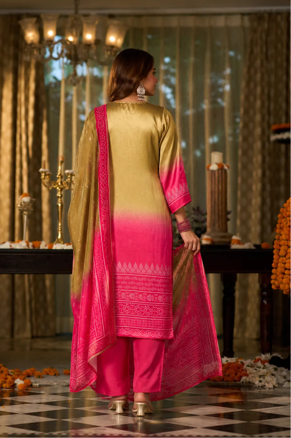 Golden Fuchsia Kurta Set