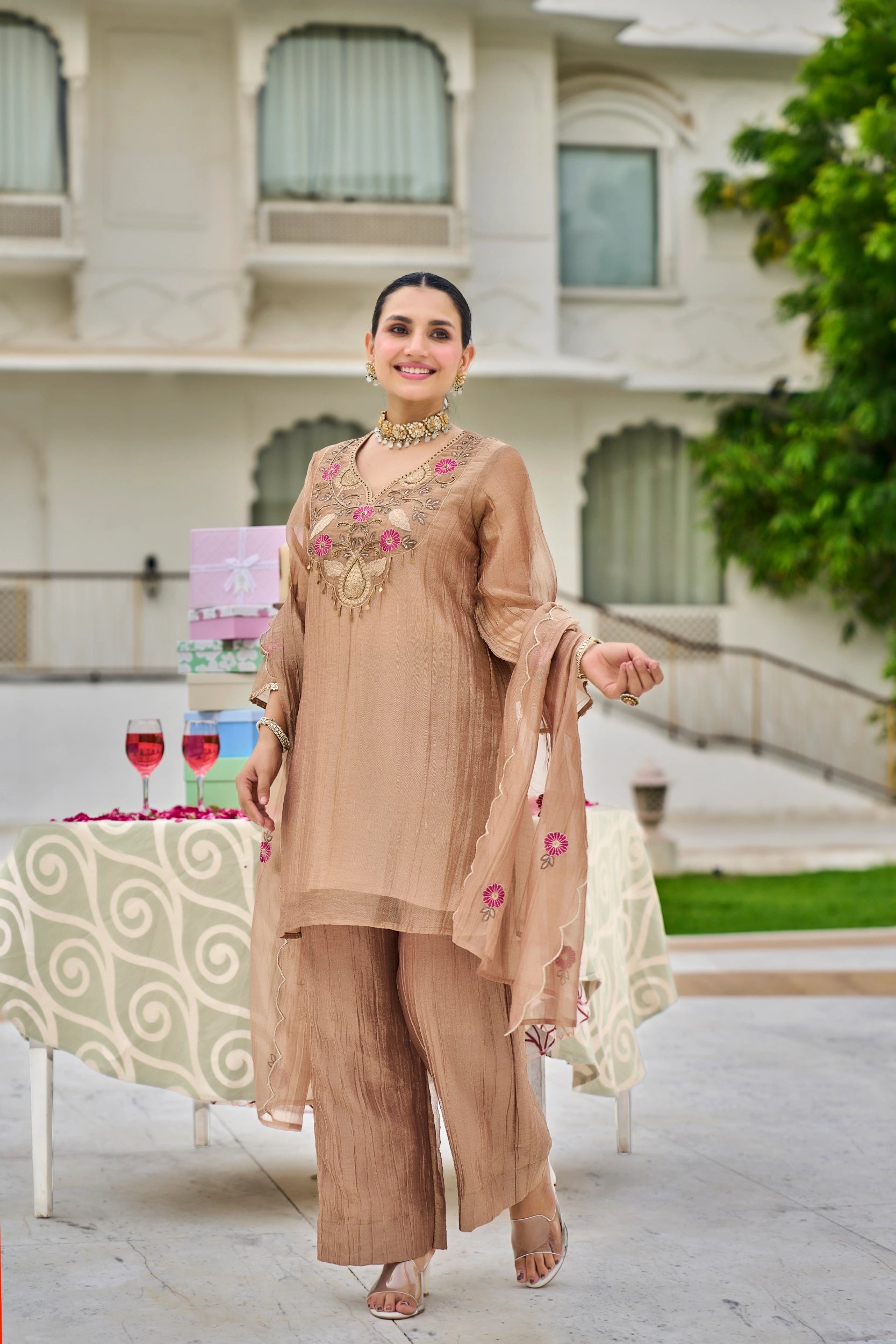 Champagne Mocha Suit Set