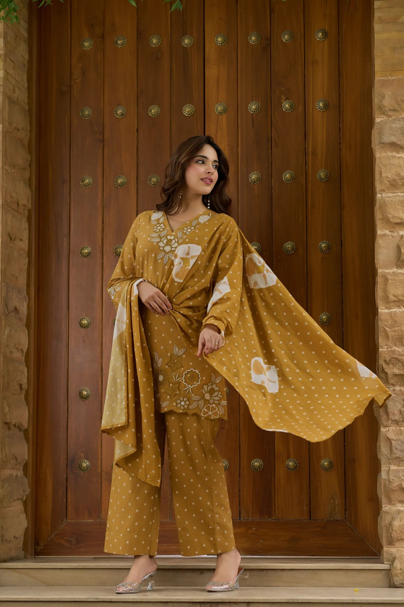 Mustard Cotton Suit Set