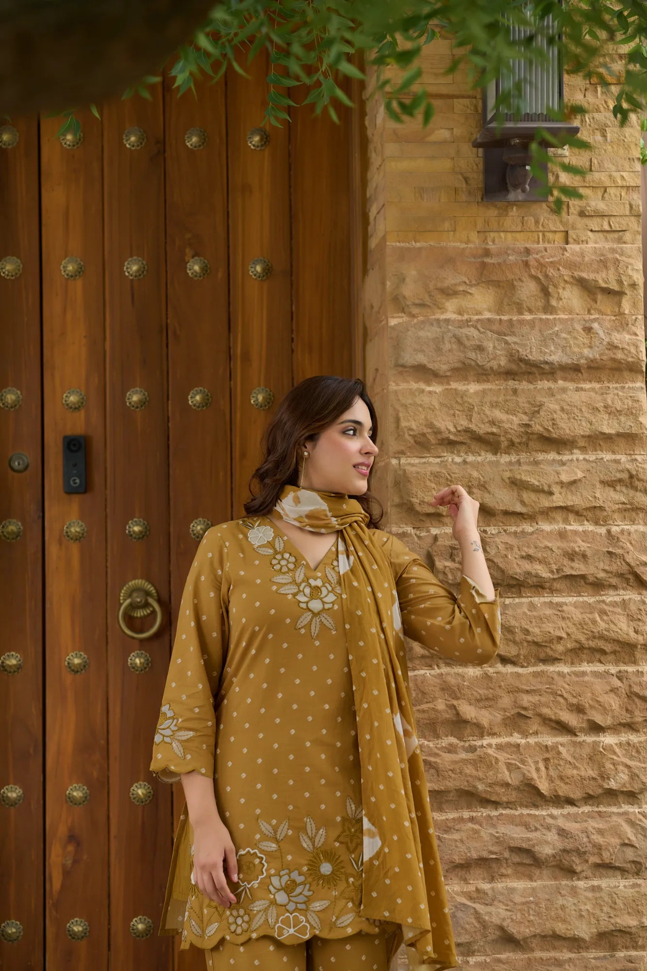 Mustard Cotton Suit Set