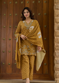 Mustard Cotton Suit Set