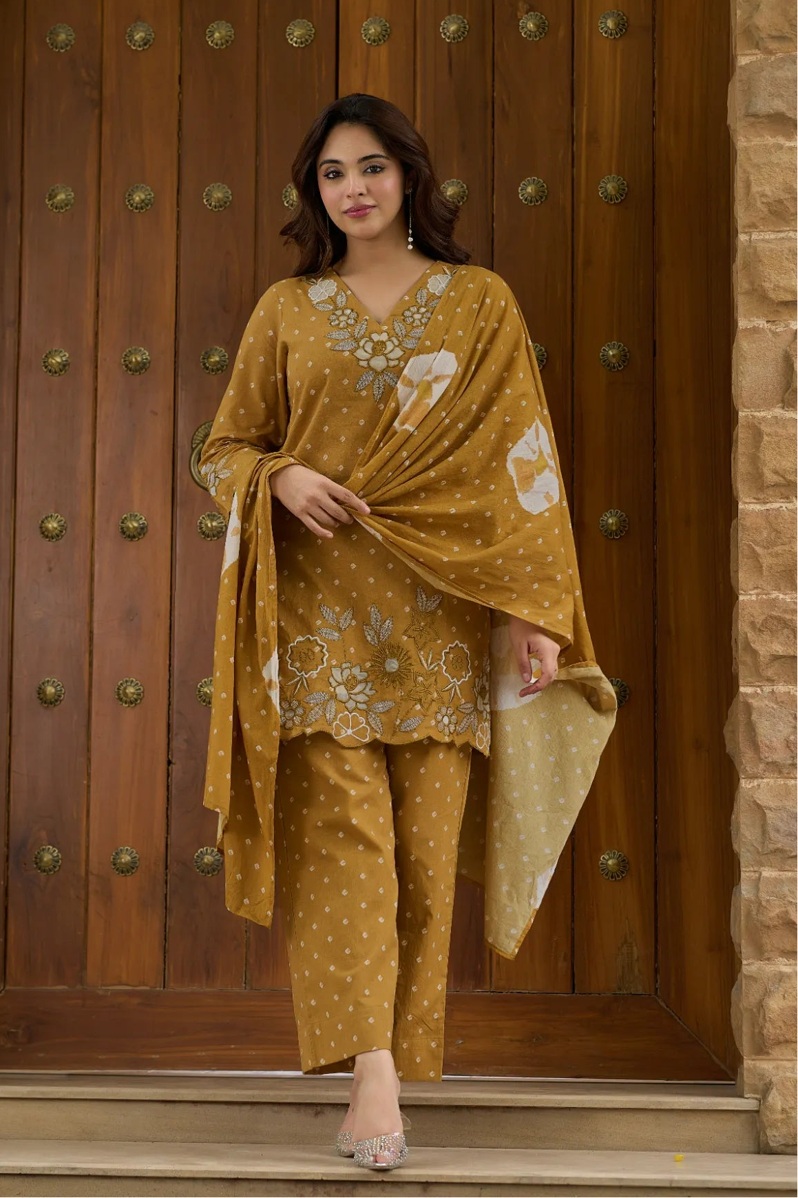 Mustard Cotton Suit Set