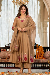Mocha Brown Flared Suit Set