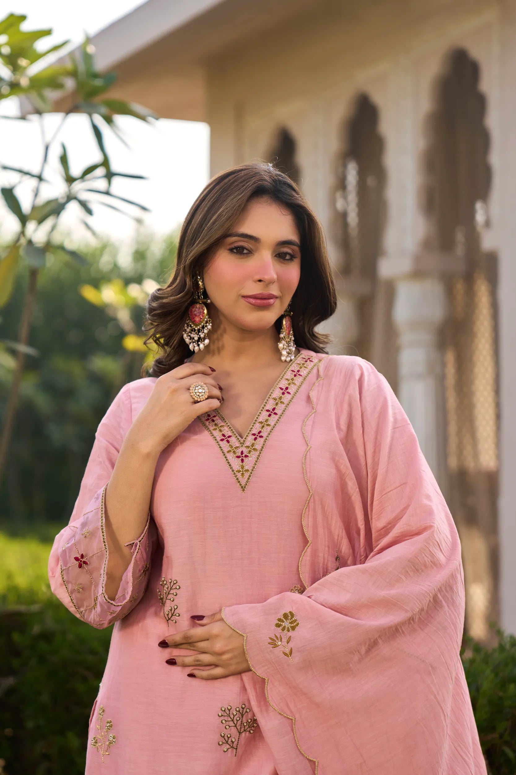 Blush Rose Embroidered Kurta Set
