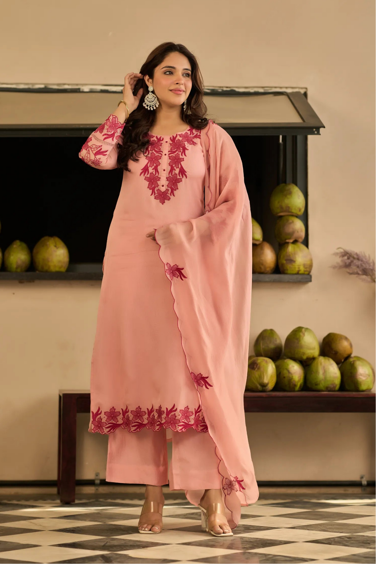 Blush Blossom Kurta Set