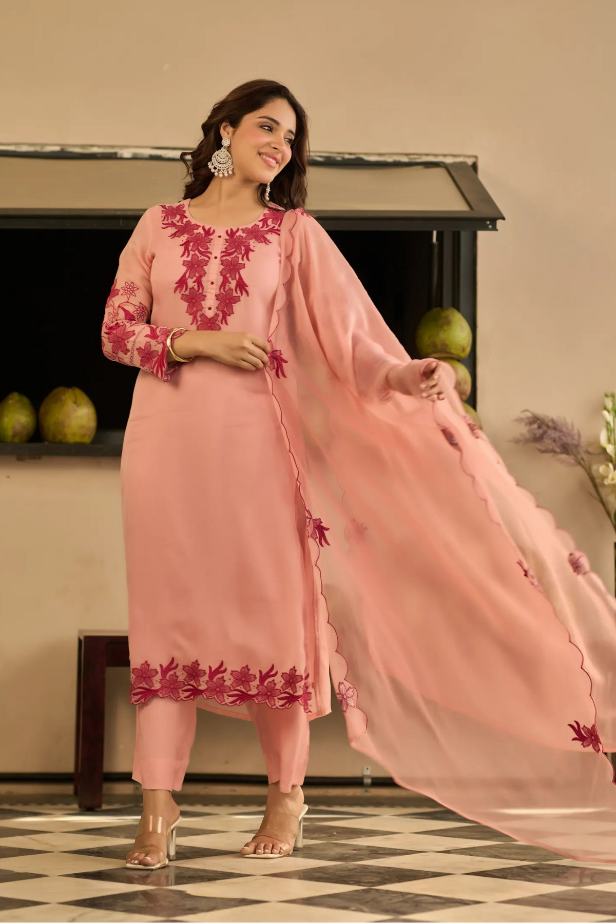 Blush Blossom Kurta Set