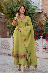 Olive Bloom Kurta Set