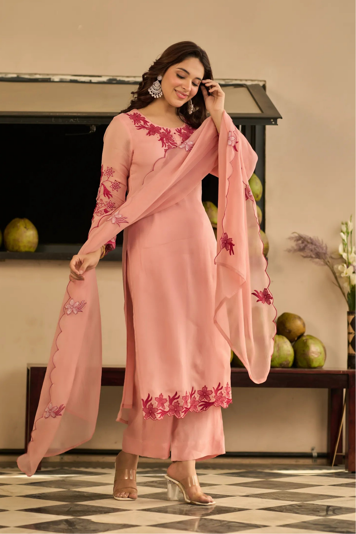 Blush Blossom Kurta Set