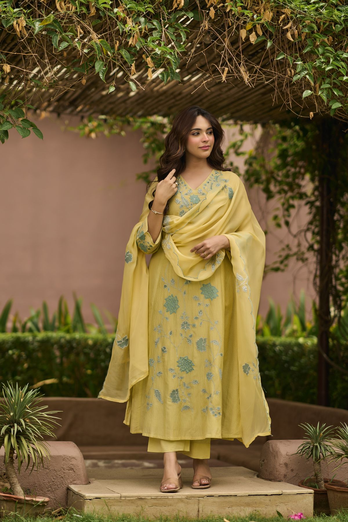 Sunlit Embroidered Suit Set